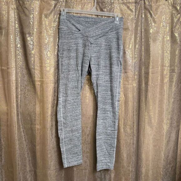 PINK Victorias Secret Heather Gray Crossover Waist Cotton Leggings Large - Picture 1 of 6